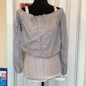 Stripped off shoulder crop top